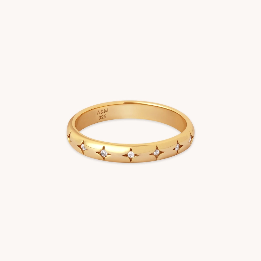 Cosmic Star Gold Band Ring | Astrid & Miyu Rings