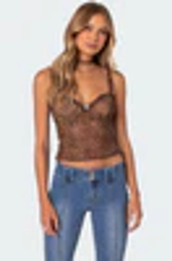 Lidia Sheer Mesh Bra Top