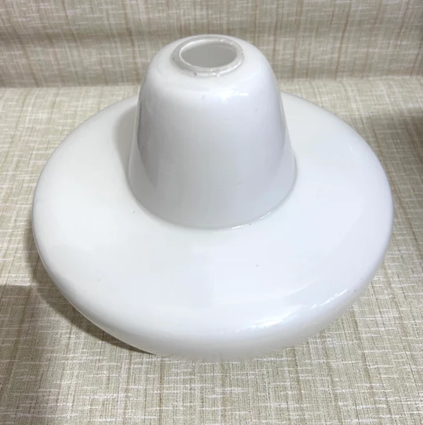 Vintage atomic milk glass pendant lampshade