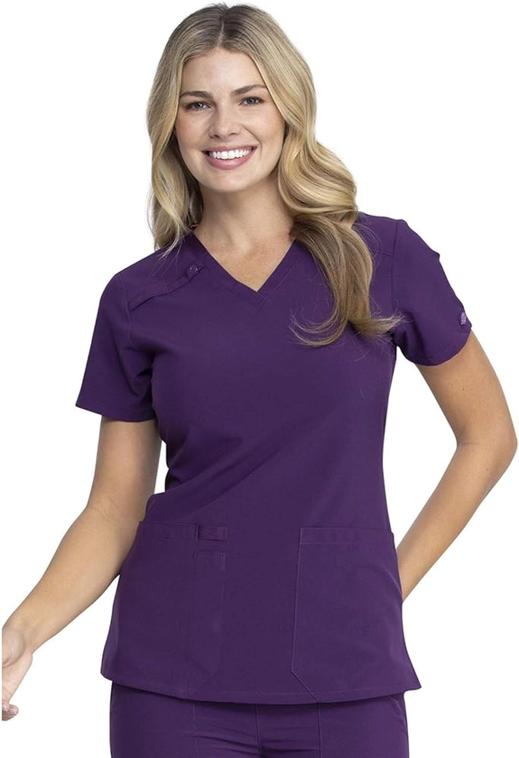 Dickies EDS Essentials Scrubs, V-Neck Womens Tops with Four-Way Stretch and Moisture Wicking DK615