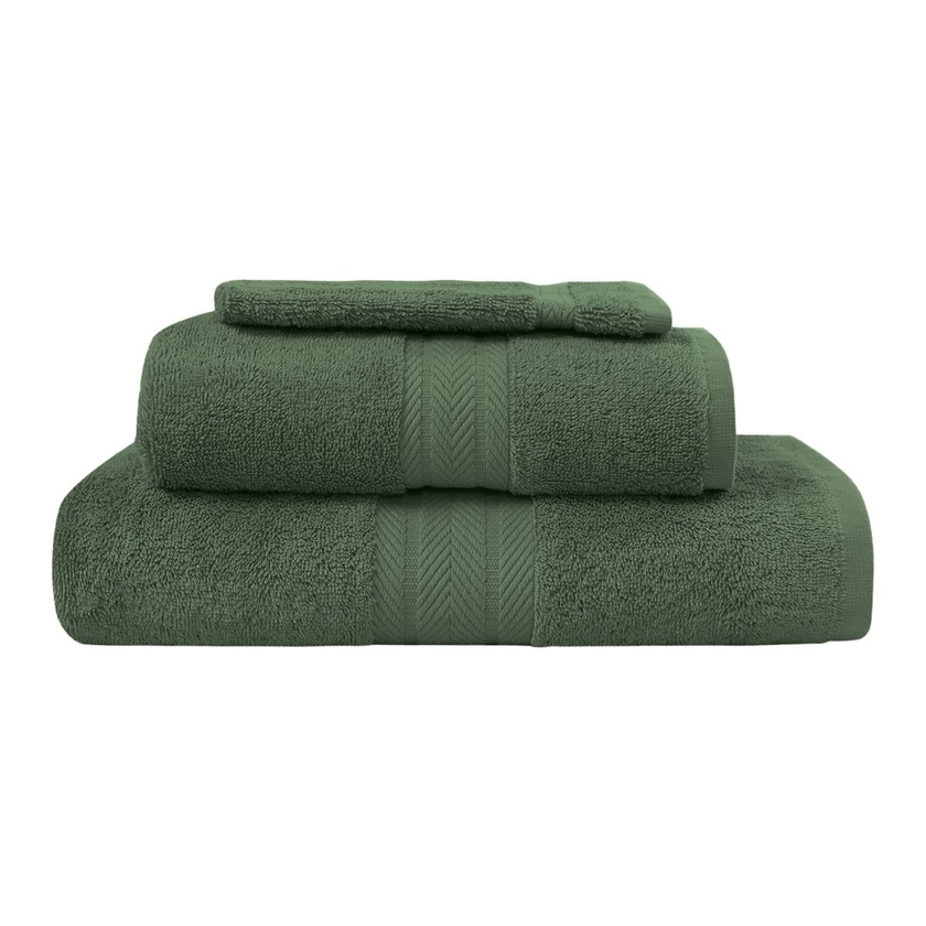 Ensemble de bain 3 pièces (1 drap de bain + 1 serviette de toilette + 1 gant) LUXURY