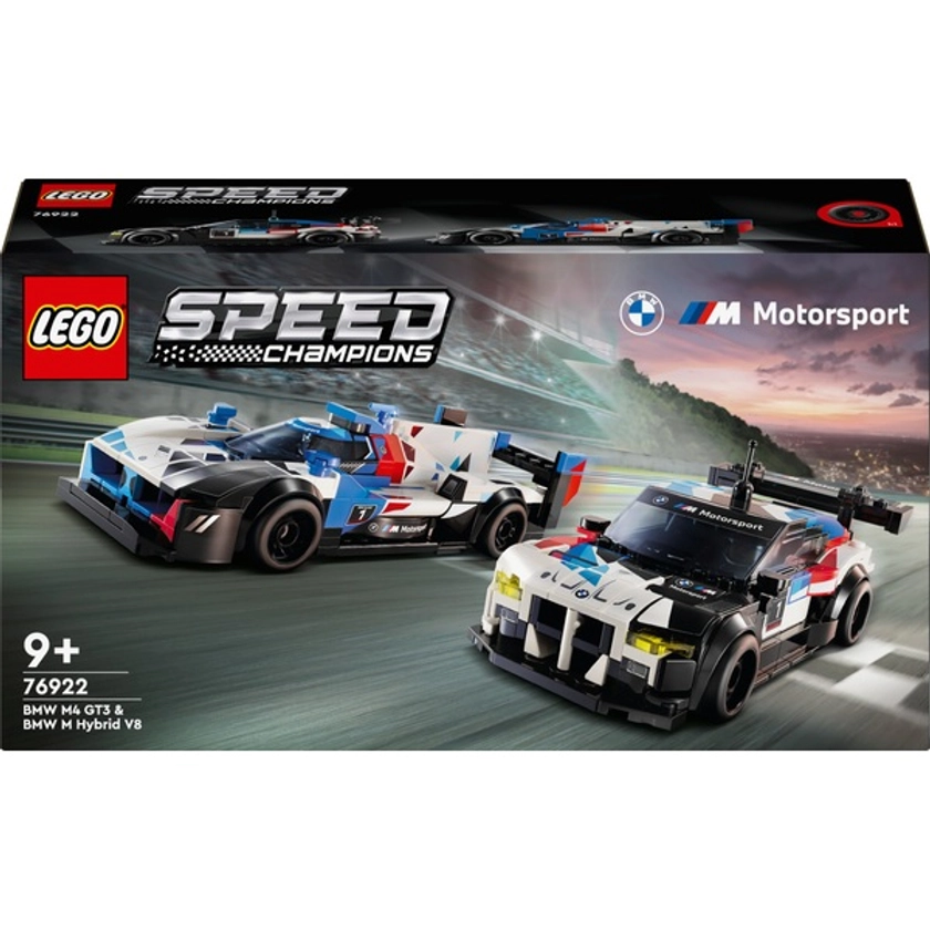 LEGO Speed Champions 76922 BMW M4 GT3 & BMW M Hybrid V8 Toy Cars Set | Smyths Toys UK