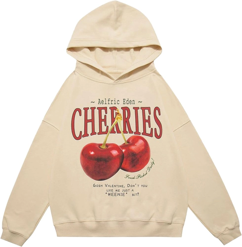 Aelfric Eden Cherry Graphic Hoodies Streetwear Hooded Sweatshirt Pullover Hip Hop Fashion Hoodies Unisex