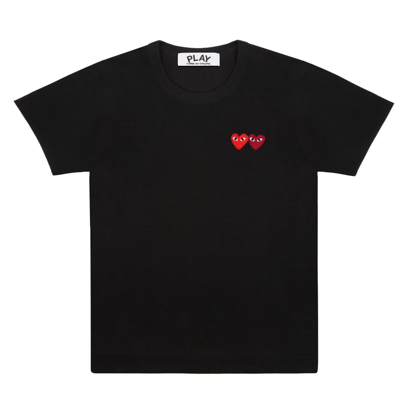 Play: T-Shirt with Double Heart (Black) | DSML E-SHOP