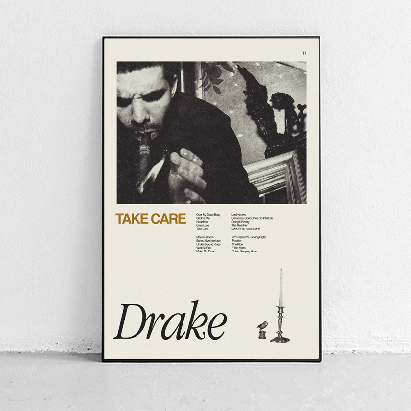 Drake Take Care Midcentury Modern Art Print