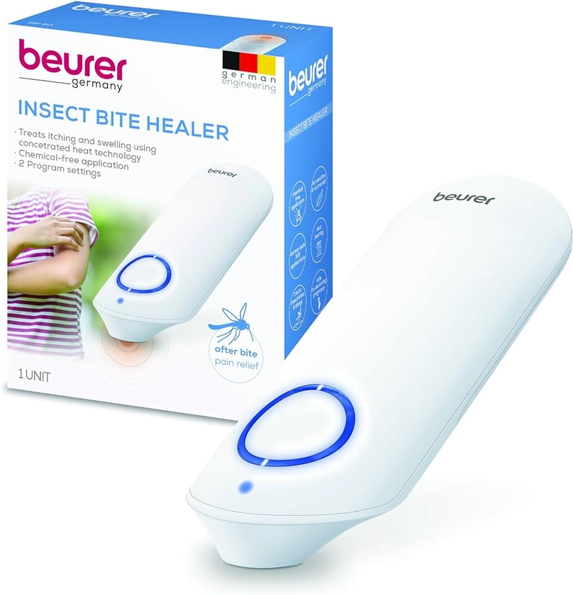 Amazon.com: Beurer BR60 Insect Sting and Bite Relief, Bug Bite Healer for Chemical-Free Treatment of Insect Bites, Non-Toxic Natural Relief from Itching and Swelling, for Mosquito Bites : Health & Household
