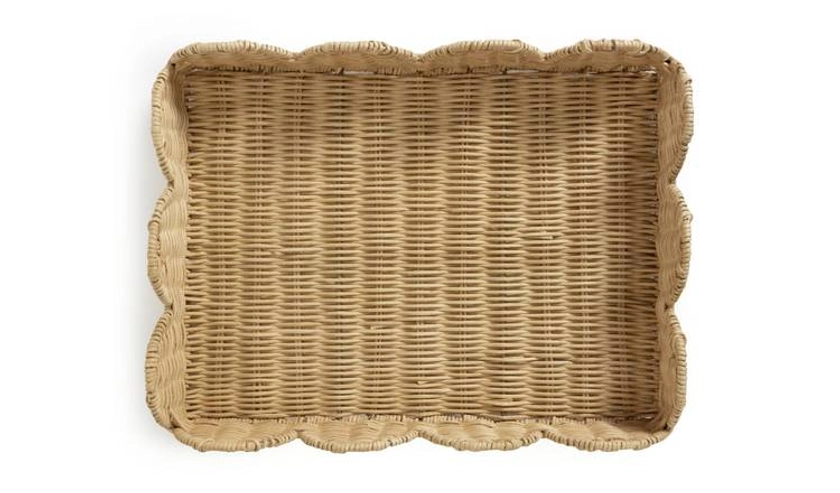 Habitat Scallop Woven Tray - Natural