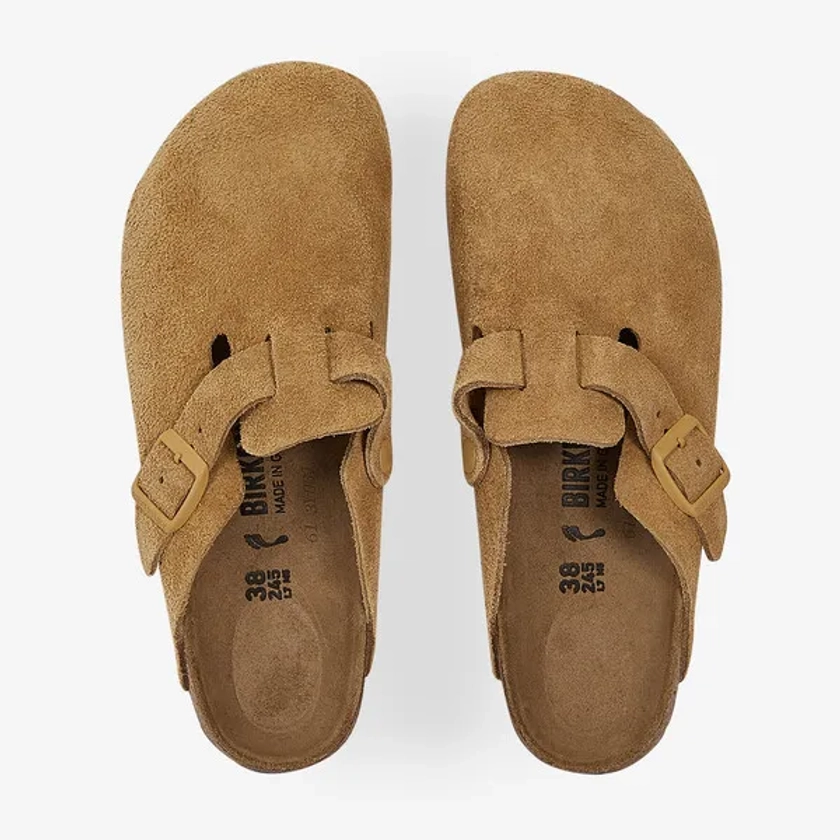 BIRKENSTOCK BOSTON SUEDE LATTE CREAM