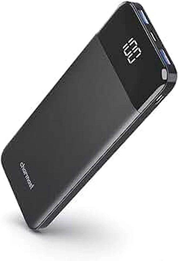 Charmast Power Bank Quick Charge 10400mAh USB C Power Bank Ultra Slim Portable Charger LED Display Power Pack Compatible with Smartphone iPhone Huawei and More
