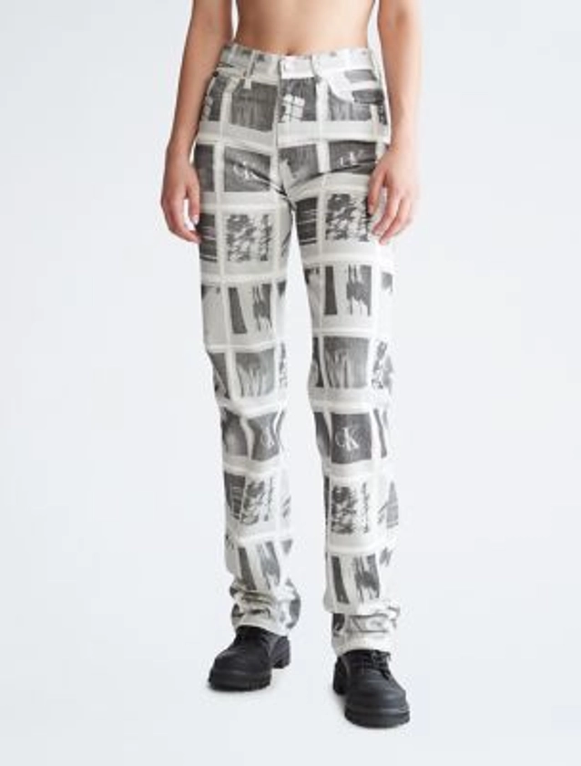 High Rise Straight Leg Printed Jeans | Calvin Klein