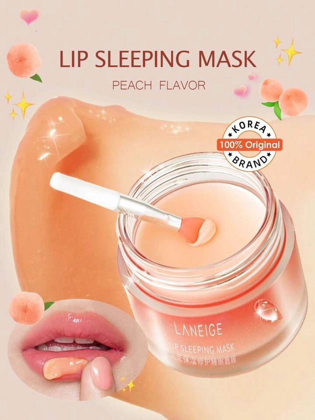 Laneige Lip Sleeping Mask Peach 0.7 Oz, Nourish & Hydrate With Vitamin C Antioxidants Lip Balm Lip Cream, K Beauty