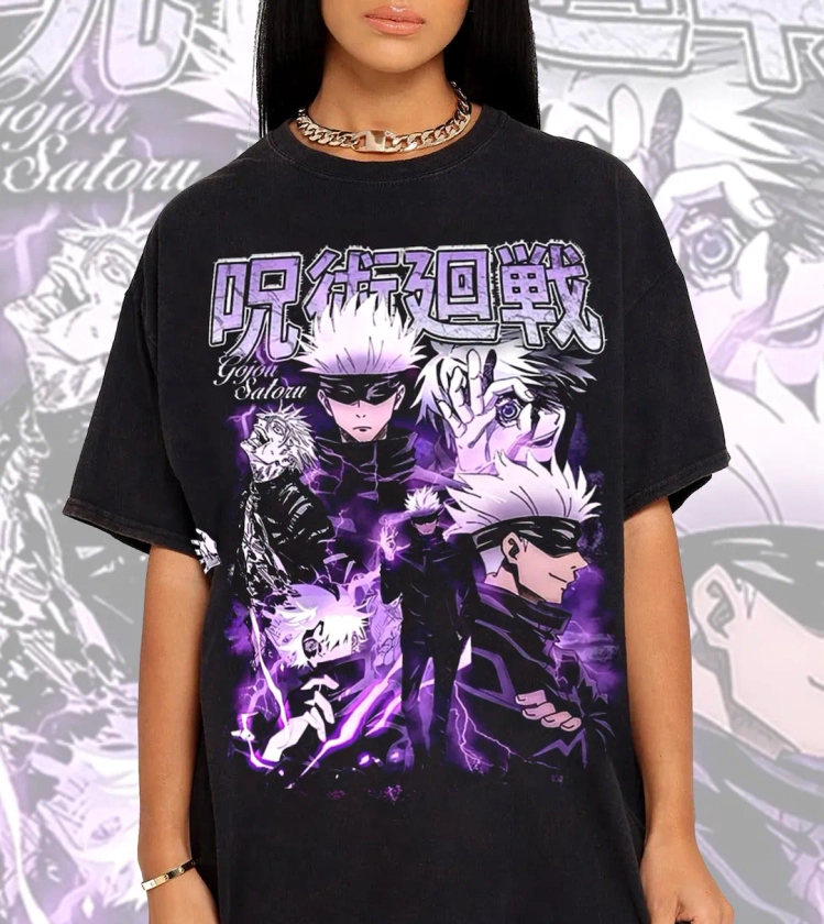 Vintage Satoru Gojo 90s Shirt, Satoru Jujutsu Anime Shirt, Gojo Satoru T-shirt, Manga Shirt, Anime Shirt, Anime Lover Tee
