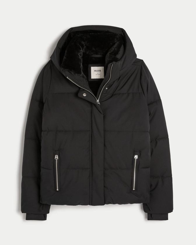 Women's Faux Fur-Lined All-Weather Puffer Jacket | Women's Jackets & Coats | HollisterCo.com