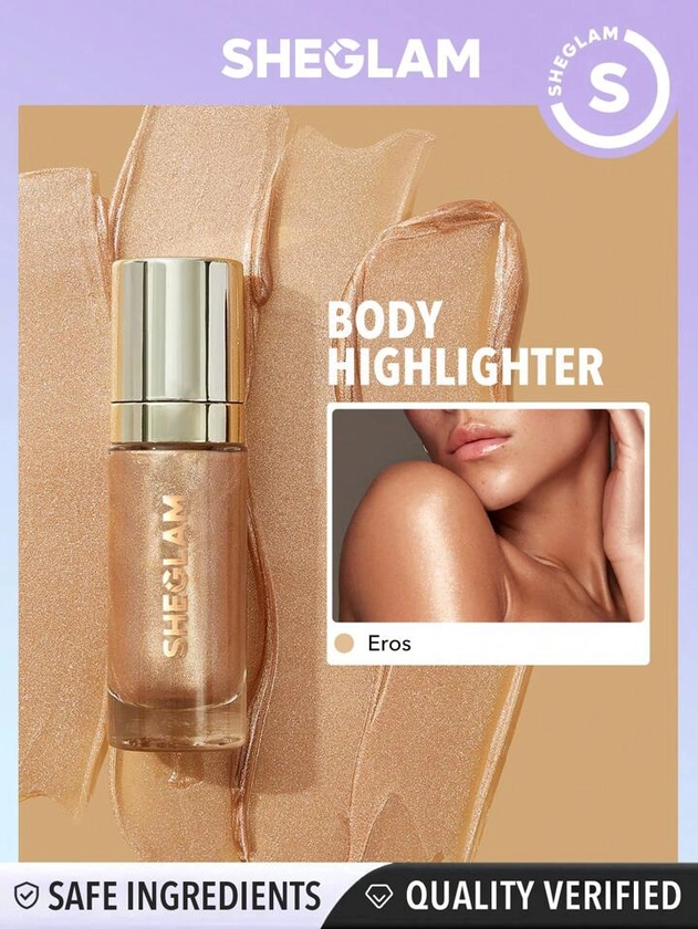 SHEGLAM Sunkissed Body Highlighter - Eros Highlighter Liquide Liquide Scintillant À Porter Longtemps, Corps Éclaircissant Et Brillant