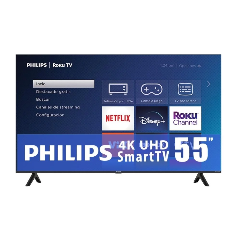 TV Philips 55 Pulgadas Roku 4K Ultra HD LED 55PUL6653/F8