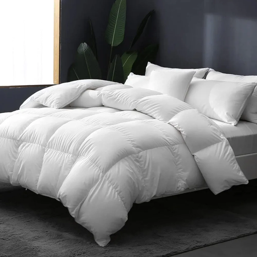 All Seasons Goose Down Comforter, King Size Down Comforter - Ultra Soft Cotton, 750 Filling Force 1.5kg Cloud Fluffy Medium Warm Quilt Duvet Inlay,220x230cm : Amazon.se: Home & Kitchen