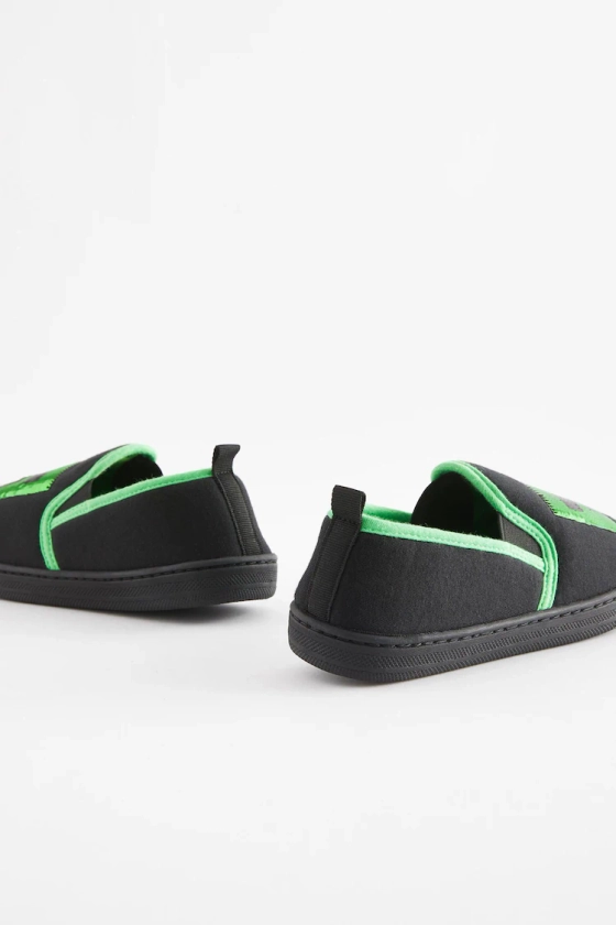 Buy Black/Green Minecraft Cupsole Slippers from the Next UK online shop