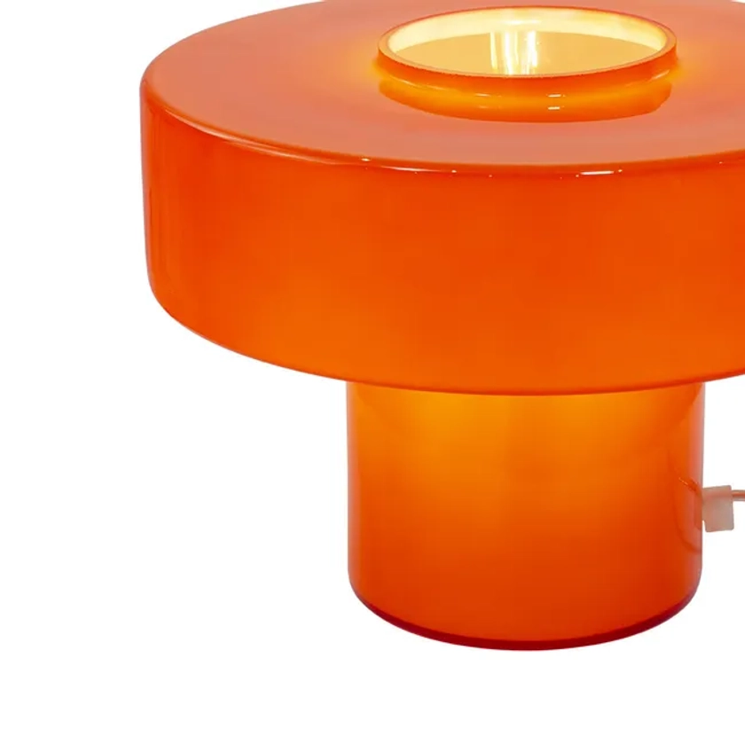 Lampe Foza, verre, orange, H.19 cm, E27 | Leroy Merlin