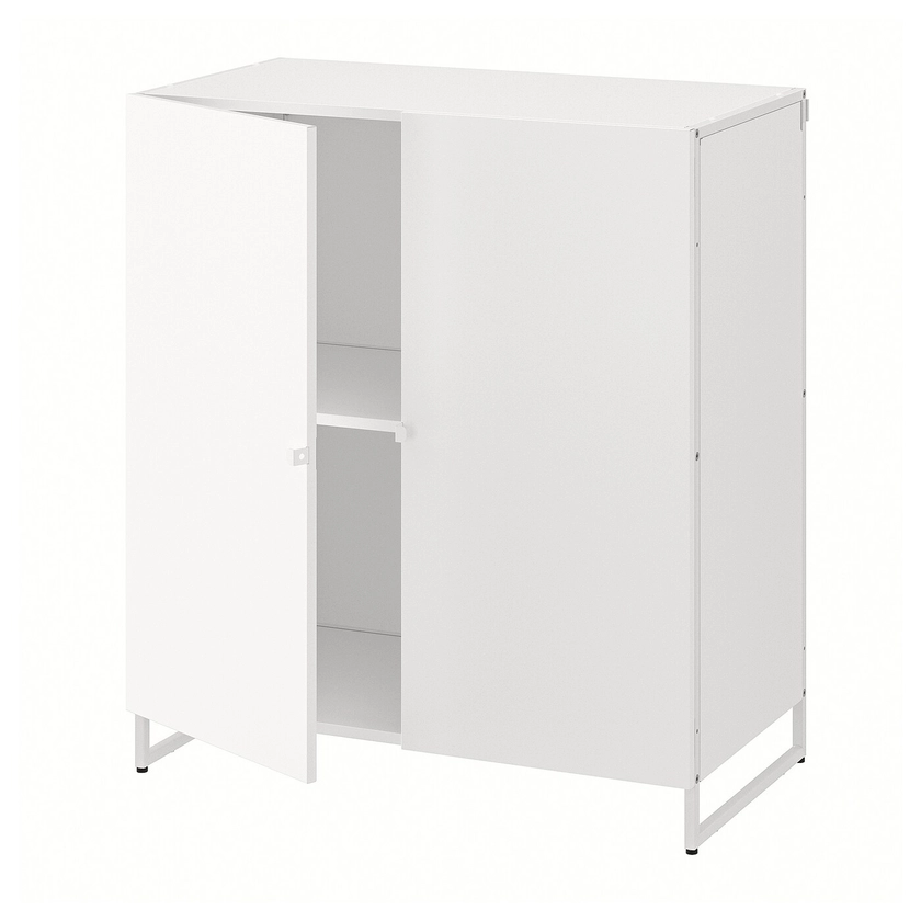 JOSTEIN étagère avec portes, intérieur/extérieur/blanc, 81x44x90 cm - IKEA Belgique