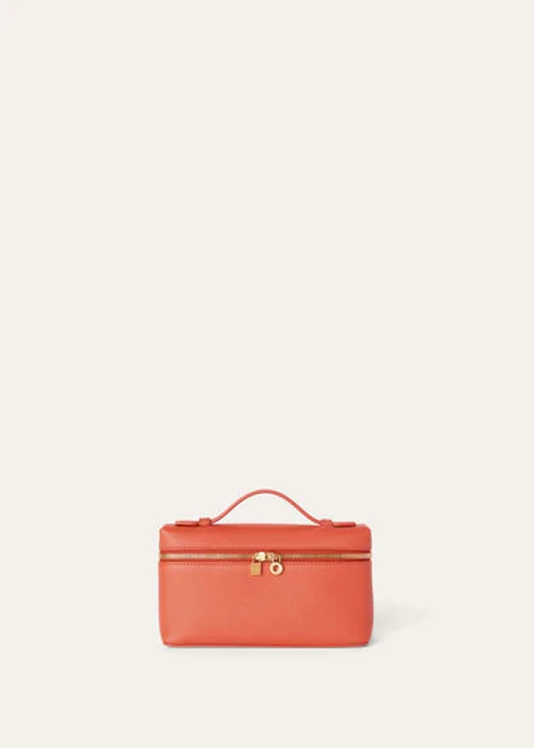 Extra Pocket L19 in Grained Calfskin Coral Fiction/sun Gold | Loro Piana