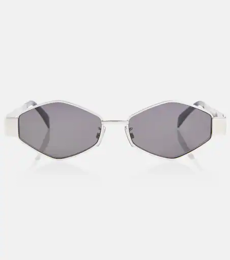 Triomphe hexagonal sunglasses in silver - Celine Eyewear | Mytheresa