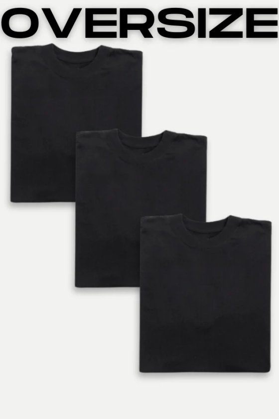Kit 3 Camisetas Oversized DailyBasics Preto