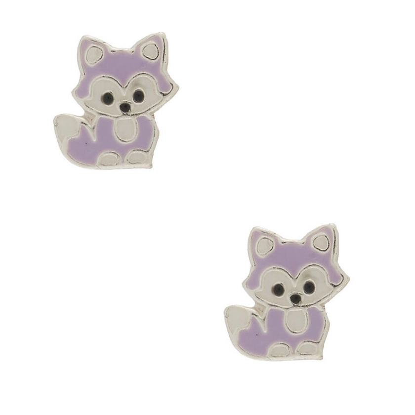 Sterling Silver Lavender Fox Stud Earrings