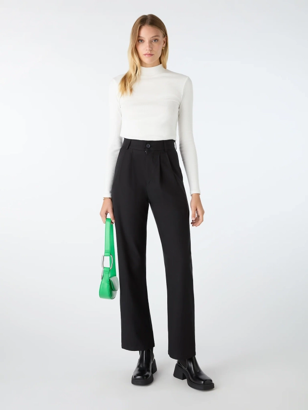 Cinnamon Relaxed Trousers in Cotton/Tencel Blend in Black | OMNES | Trousers | Sustainable & Affordable Clothing | Shop Women's Fashion