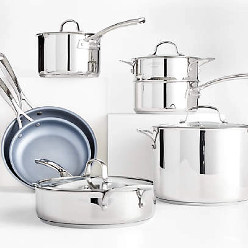 Cuisinart Forever Stainless Collection 11-Piece Stainless Steel Cookware Set + Reviews | Crate & Barrel