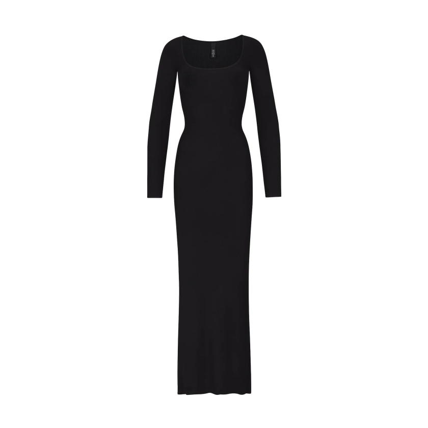 SOFT LOUNGE PETITE LONG SLEEVE DRESS | ONYX