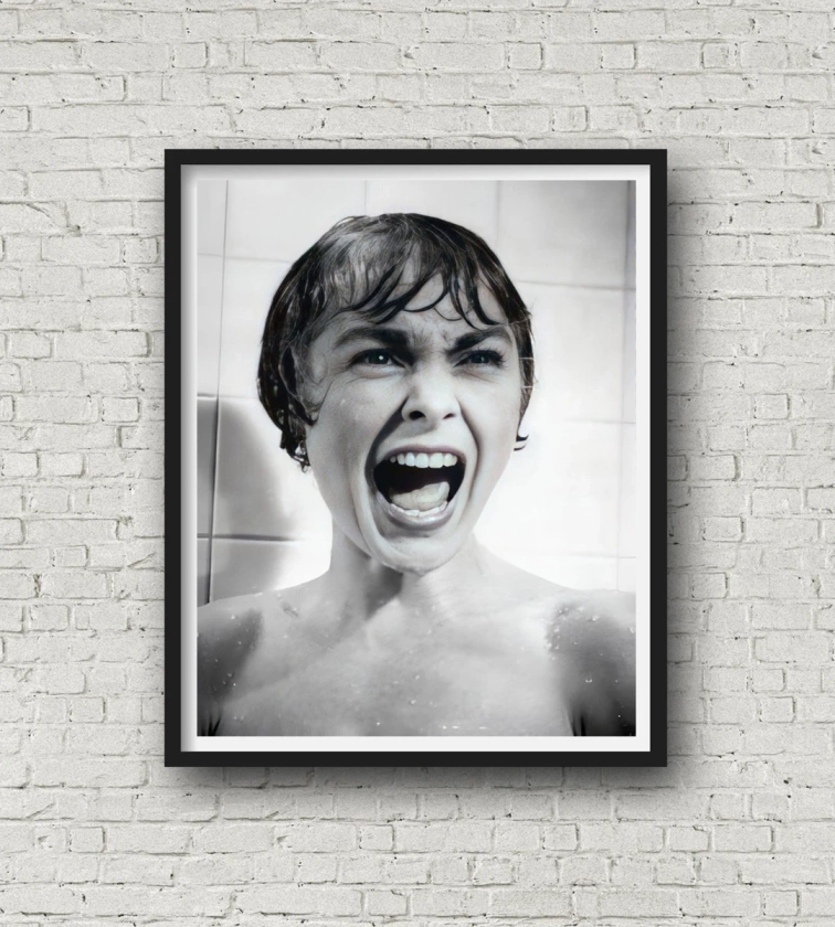 Psycho Scream Print, Classic Horror Movie Poster, Janet Leigh Print, Gothic Wall Art, Vintage Horror, Museum Quality Print - Etsy UK