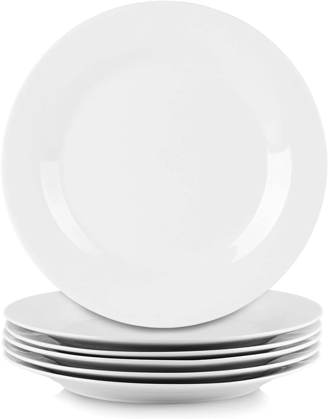 10 Strawberry Street Simply White 10.5" Round Dinner Plate, Set of 6