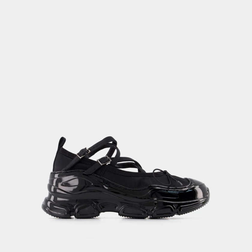 Sneakers Ballerines Criss-Cross Treck - Simone Rocha - Satin - Noir