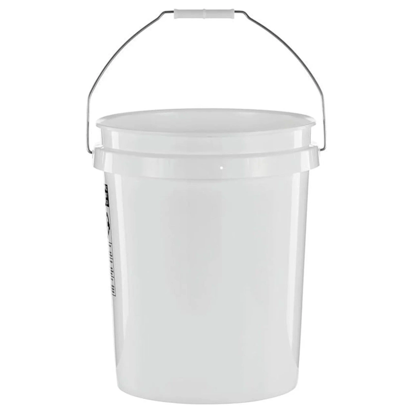 United Solutions 5 Gallon Round Utility Bucket, Comfort Handle, Plastic, White, PN0149, 1 Each