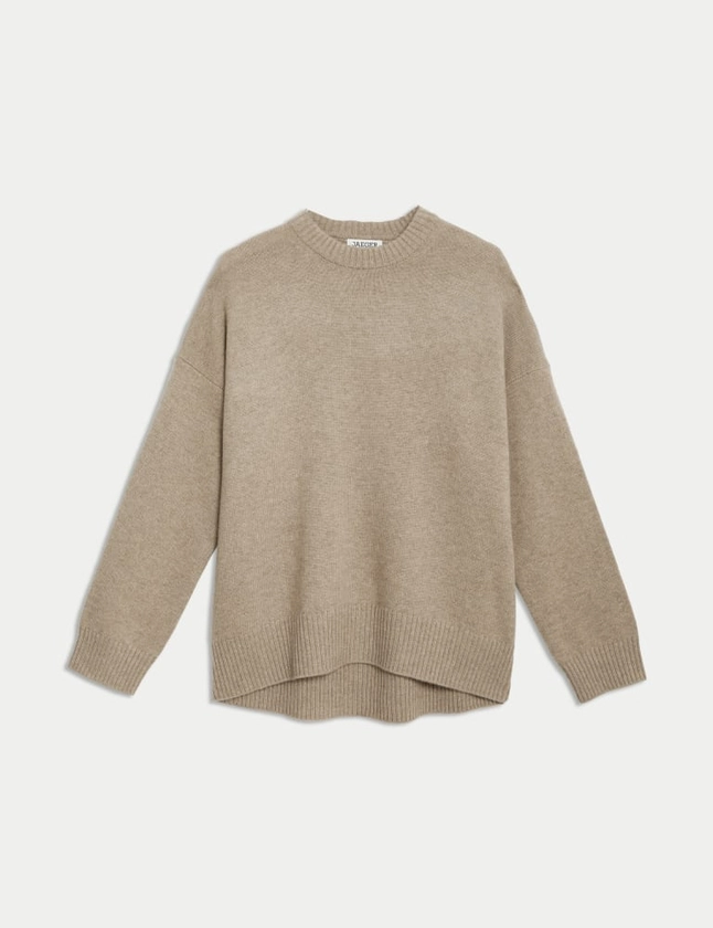 Pure Cashmere Crew Neck Relaxed Jumper | JAEGER | M&S