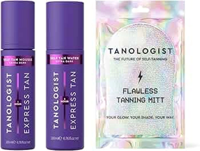 Tanologist Mist & Mousse Extra Dark Tanning Bundle - Hydrating Sunless Tanning Mousse, Self Tan Water & Flawless Tanning Mitt - Seamless, Airbrushed Tanning - Vegan and Cruelty Free - Extra Dark