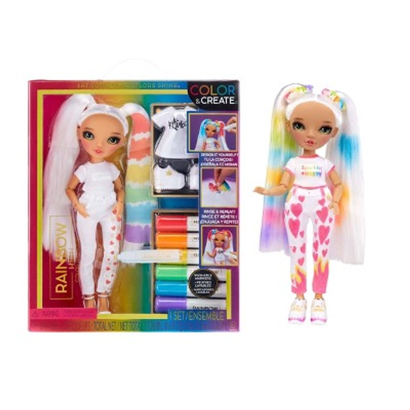 Rainbow High Color & Create DIY Fashion Doll - Green Eyes/Straight Hair