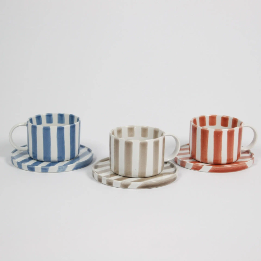 Striped Monica Cup with Saucer – northhome