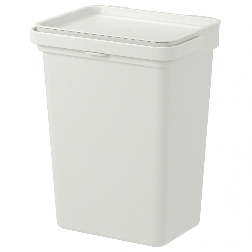 HÅLLBAR Bin with lid - light grey 10 l