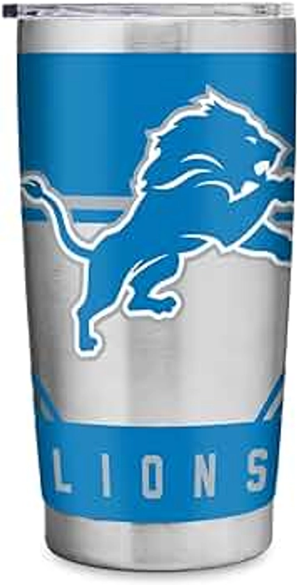 Rico Industries NFL Football 20oz Stainless Steel Tumbler with Lid - Great For Coffee, Tea, Water or Cocktails