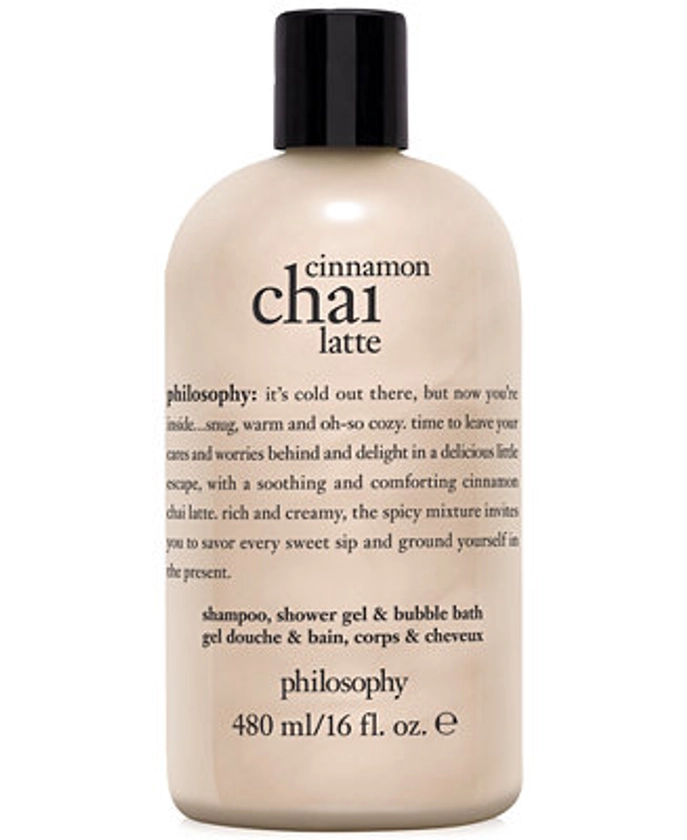 philosophy Cinnamon Chai Latte Shampoo, Shower Gel & Bubble Bath, 16 oz., Created for Macy's - Macy's