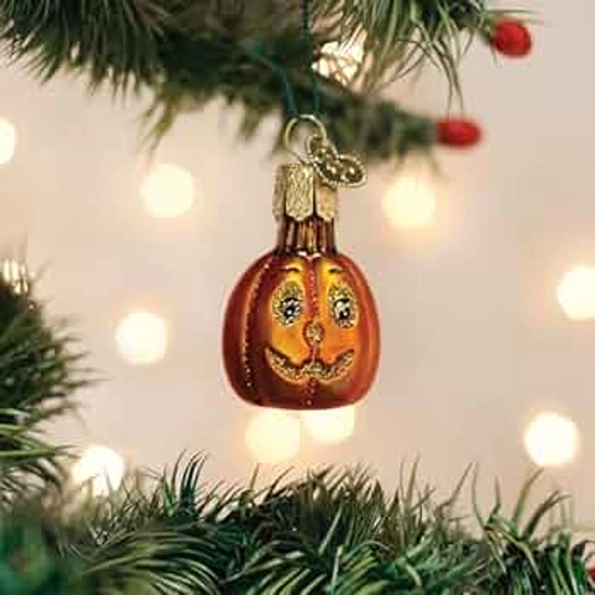 Old World Christmas Mini Jack O'Lantern Glass Hanging Ornament