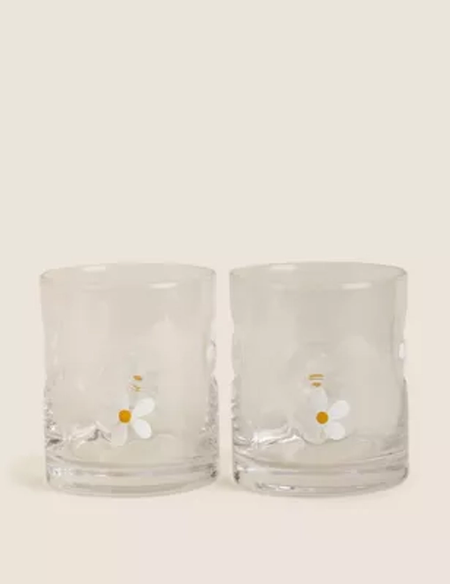 Set of 2 Icon Daisy Tumblers | M&S Collection | M&S