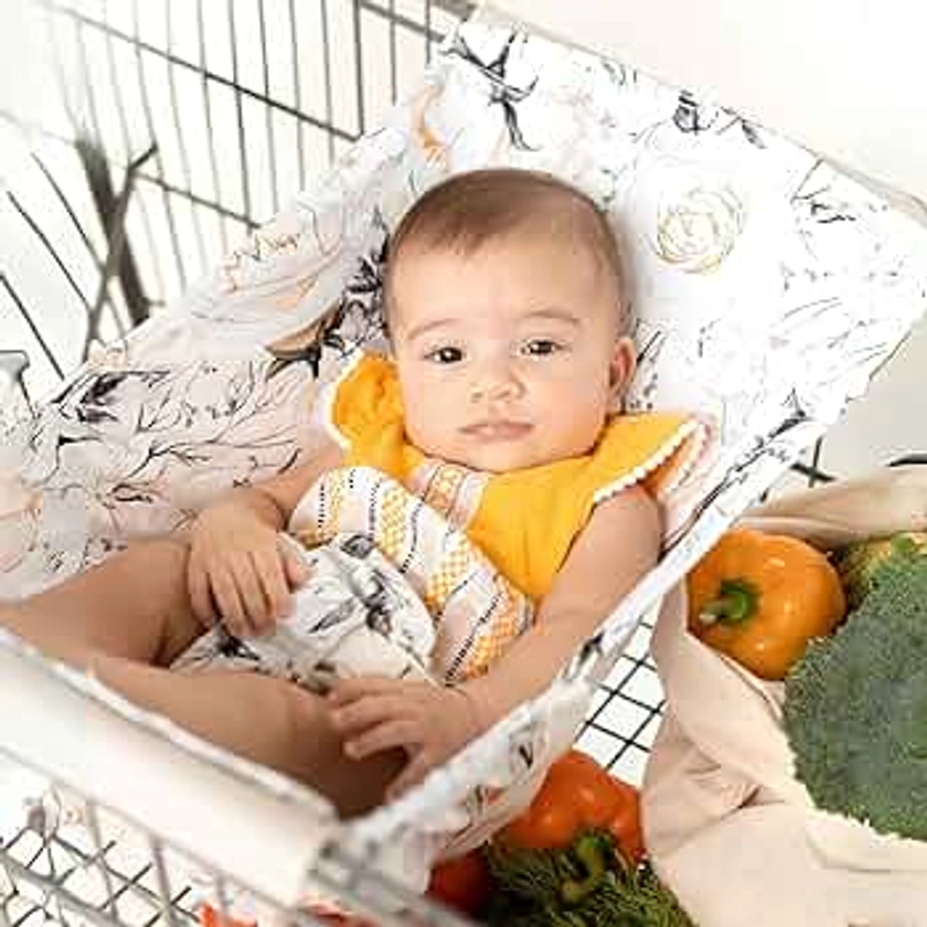 Shopping Cart Hammock for Infants and Toddlers, Babies, for All Car Seat Models, Grocery for Baby, Capacity of up to 50 lbs, Coming Up Roses