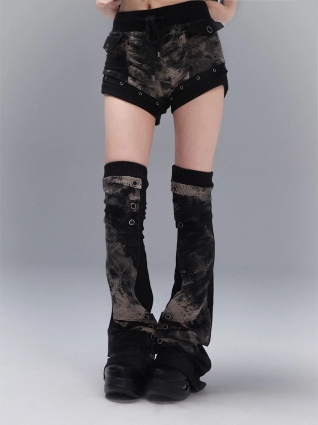 ARIADNAw Punk low rise short pants & leg warmers - shop.cor