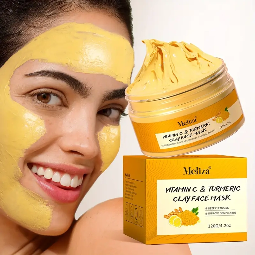 Turmeric Vitamin C Clay Mask Deep Cleansing Mask Skin Care - Temu