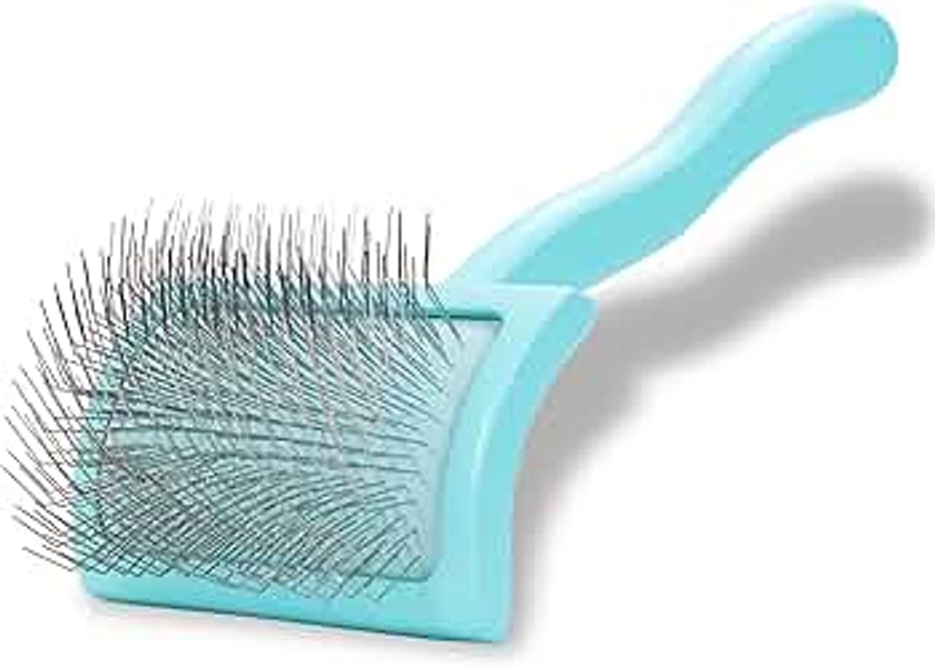 Chris Christensen Big G Dog Slicker Brush for Dogs (Goldendoodles, Labradoodles, Poodles), Groom Like a Professional, Fluff Detangle Style, Saves Time Energy, Teal, Medium