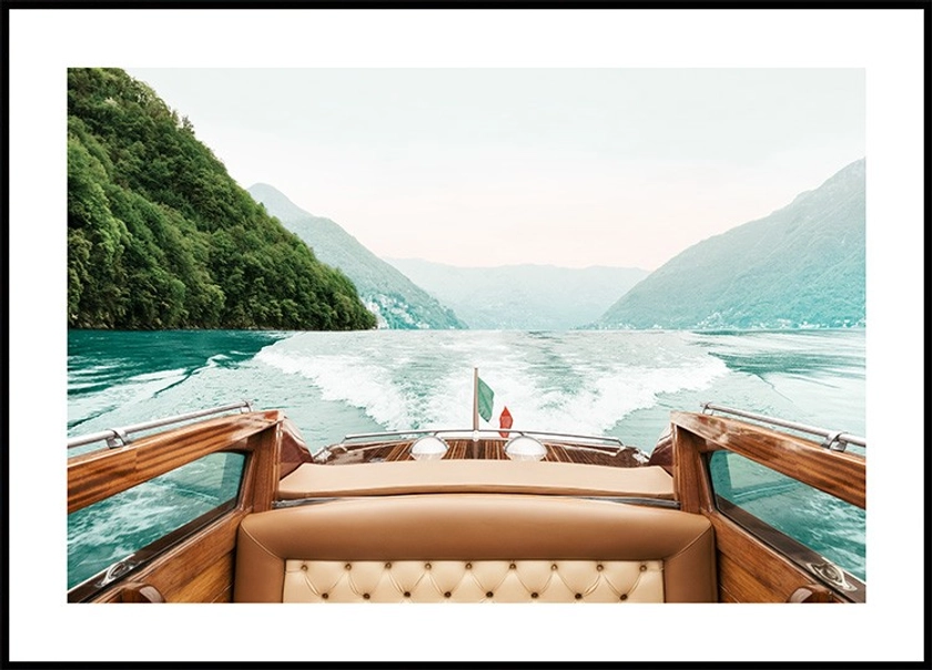 Naviguer sur le Lac de Côme Affiche