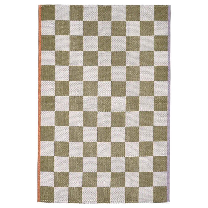 KLASSRUM rug, flatwoven, white/green, 133x195 cm - IKEA