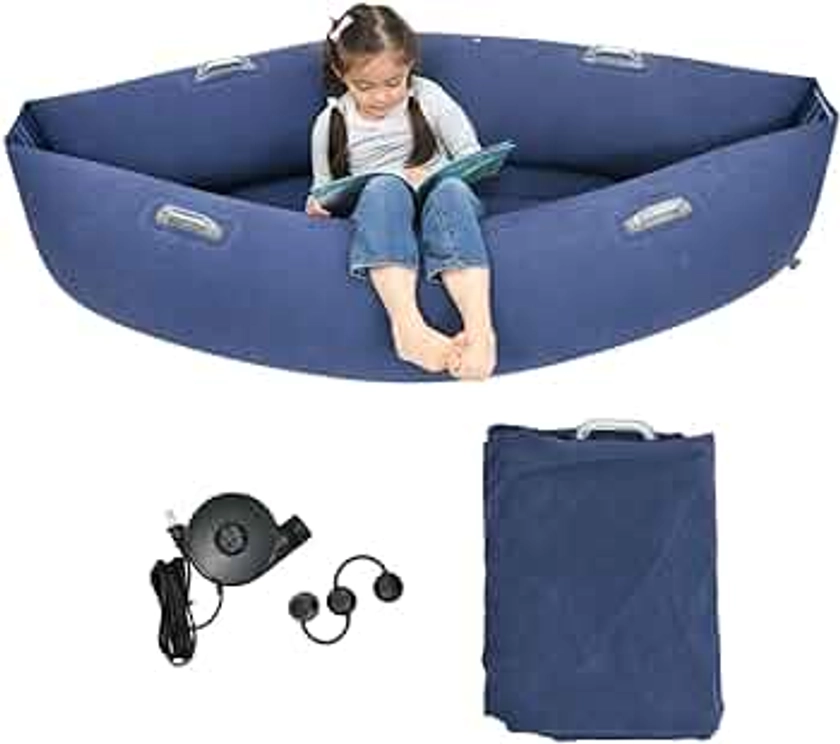 Sensory Chair for Kids,60 Inches Inflatable Canoe, Calming Sensory Peapod, Autism Toys,ADHD Chair for Sensory Seeking Kids, Includes Electric Air Pump